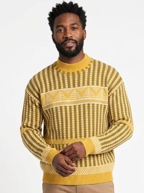 MATINIQUE Vintage long sleeved mock neck men’s  yellow sweater Size Medium